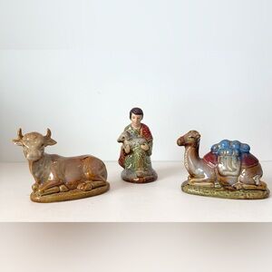 Vintage Avon Nativity Shepherd Boy With Flock Ceramic Collectible Figurines 2011